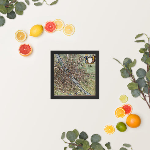Journey Through Time: Vintage Cityscape Framed Poster | Lutetia Parisiorum Vulgo Paris | Framed poster